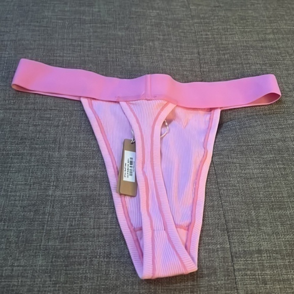 Skims Cotton Rib Thong - Picture 2 of 6